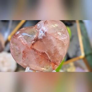 Rainbow Strawberry Quartz Crystal Heart